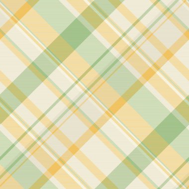 Doğum günü tartan vektör tekstili, poster kontrol kalıbı. Fibröz ekoseli kumaş. Aydınlık ve bej renkli..