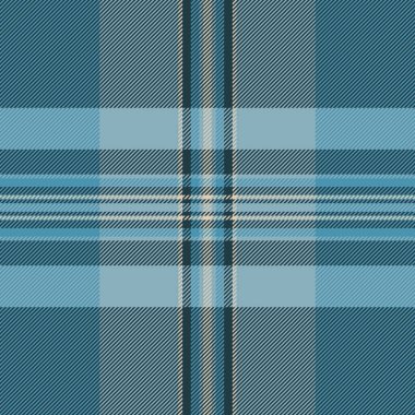Kalıpsal dokunun koyu ve cyan renklerinde ekoseli kumaşı olan vektör tartan arkaplanı.