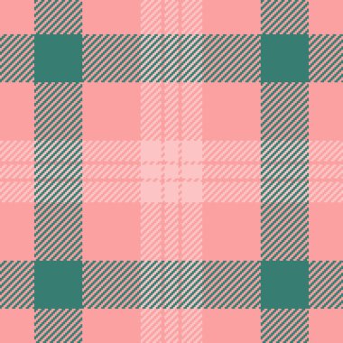 Ekose arkaplan tartanının tekstil doku kontrolü. Kırmızı ve gök mavisi renklerinde desensiz bir vektör kumaşı var..