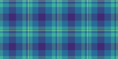Centilmen kumaş ekose kumaş, terzi dokusu vektör deseni. Cyan ve teal rengi tekstil arkaplanını kontrol et.