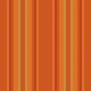 İpek kumaş dikey vektör, çeşitlilik çizgili arka plan deseni. İplik dokusu turuncu ve kırmızı renklerde dikişsiz tekstil çizgileri.