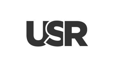 USR logo tasarım şablonu güçlü ve modern kalın metinlerle. Basit ve minimal tipografi içeren ilk tabanlı vektör logosu. Moda şirket kimliği.