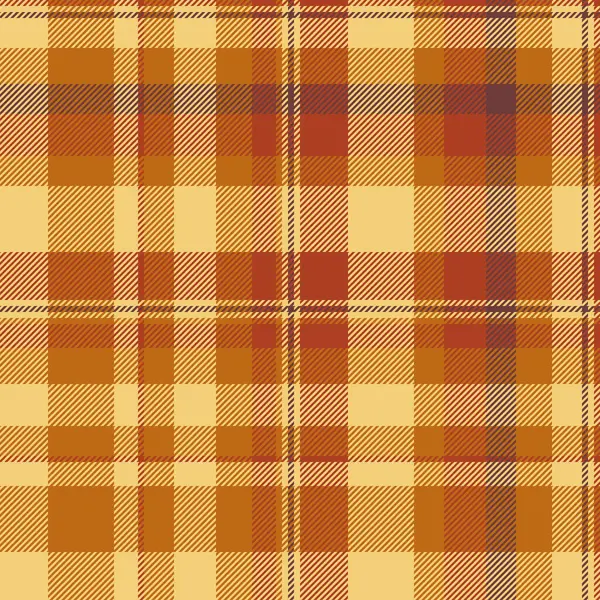 Soyut arka plan tekstil vektör ekoseli, kumaş desenli dikişsiz tartan. Kehribar ve kırmızı renklerde yaratıcılık dokusu kontrolü.