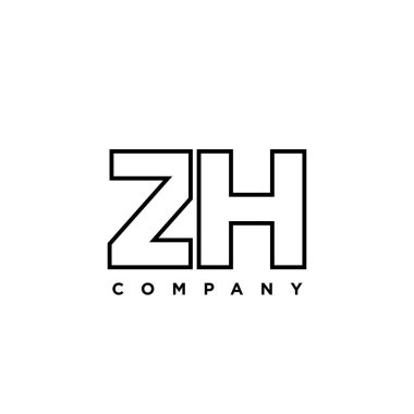 Moda harfi Z ve H, ZH logo tasarım şablonu. Şirket kimliği için asgari monogram tabanlı logotype.
