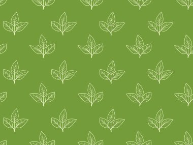 El çizimi çiçek desenli vektör tasarımı. Bitki ve yaprak ile basit bir süs. Kumaş baskı kumaşı.