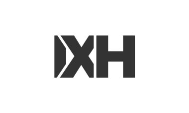IXH logo tasarım şablonu güçlü ve modern kalın metinlerle. Basit ve minimal tipografi içeren ilk tabanlı vektör logosu. Moda şirket kimliği.