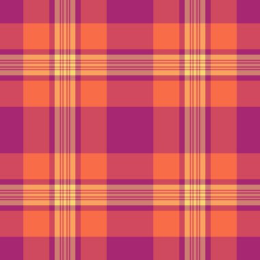 Kırmızı ve pembe renkli tekstil ekoseli tartan vektörünün desenli kumaş arka planı.