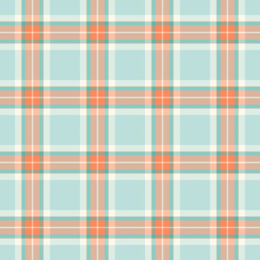 Desensiz arkaplan tartanını ışık ve turuncu renklerde vektör kumaş tekstili ile kontrol et.