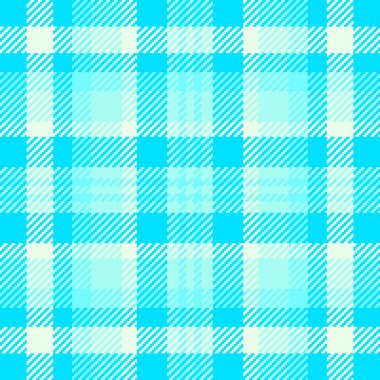 Tekstil kontrolü ekoseli, Victoria dönemi vektör şablonu. Halk katran desensiz kumaş parlak ve deniz mavisi renginde.