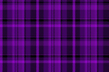 Çizgili şablon tekstil, masa örtüsü desenli ekose kumaş. Mor ve mor renklerde tartan kumaş vektörü üretiliyor..