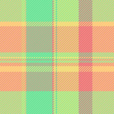 Ön desenli kumaş ekose, peçesiz vektör tartan. Sunum denetimi arka plan tekstil dokusunu yeşil ve kırmızı renklerle kontrol et.