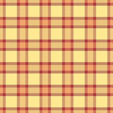 Terzi kumaş desenli tartan, antika desenli kumaş arka plan. Ekoseyi kırmızı ve turuncu renklerle işaretle.