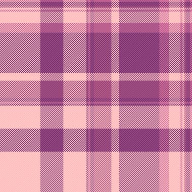 Filigran desenli arka plan ekose, keten desenli dikişsiz kumaş. Pembe ve açık renkli çeşitli tartan vektör tekstil denetimi.