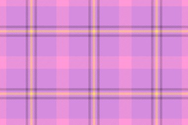 Simetri arka plan vektör dokusu, boya tekstil kumaş ekose. Ton denetimi tartan deseni mor ve pembe renklerde pürüzsüz.
