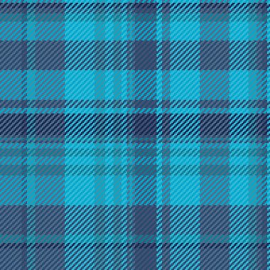 Cyan ve mavi renklerde kumaş kumaşı tartan ile arka plan deseninin kusursuz ekoseli vektörü.
