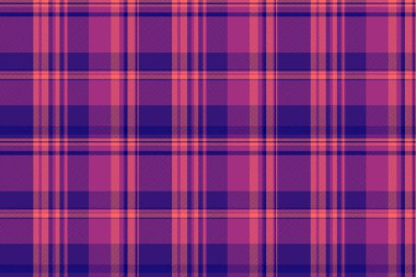 Güzel arka plan tekstil deseni, geometrik tartan vektör ekoseli. Cilt kusursuz kumaş yapısını pembe ve alay renginde kontrol et.