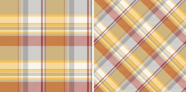 Kumaş arkaplanını kontrol eden tekstil ekoseli desen, vektör desenli tartan, altın rengi olarak ayarlanmış..