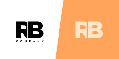 R ve B harfi, RB logo tasarım şablonu. İlk tabanlı asgari monogram logosu.