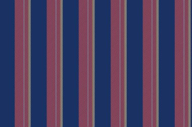 Okulun tekstil vektör çizgileri, terzi desenli arka plan dokusu. Şatafatlı kumaş dikey çizgili mavi ve kırmızı.