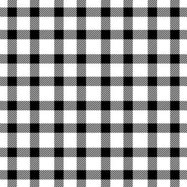 Ekose desenli siyah beyaz desenli. Kumaş dokusunu kontrol et. Vektör tekstil baskı tasarımı.
