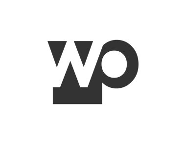 WP yaratıcı geometrik başlangıç tabanlı modern ve minimal logo. Wp harfi modaya uygun yazı tipleri.