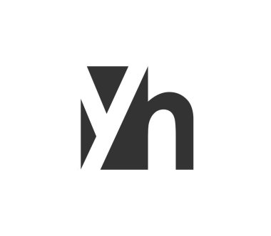 YH yaratıcı geometrik başlangıç tabanlı modern ve minimal logo. h modayı takip eden yazı tipleri.