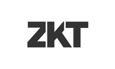 Güçlü ve modern kalın metinli ZKT logo tasarım şablonu. Basit ve minimal tipografi içeren ilk tabanlı vektör logosu. Moda şirket kimliği.