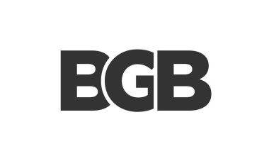 BGB logo tasarım şablonu güçlü ve modern kalın metinlerle. Basit ve minimal tipografi içeren ilk tabanlı vektör logosu. Moda şirket kimliği.