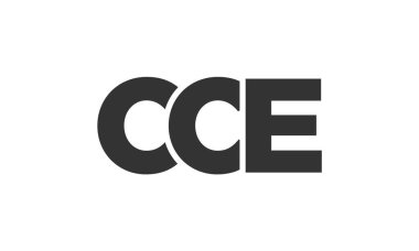 CCE logo tasarım şablonu güçlü ve modern kalın metinlerle. Basit ve minimal tipografi içeren ilk tabanlı vektör logosu. Moda şirket kimliği.