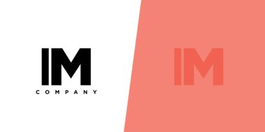 I ve M harfi, IM logo tasarım şablonu. İlk tabanlı asgari monogram logosu.