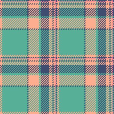 Düz desenli tartanın tekstil kontrol arkaplanı. Deri ve turuncu renklerde kumaş vektör dokusu var..