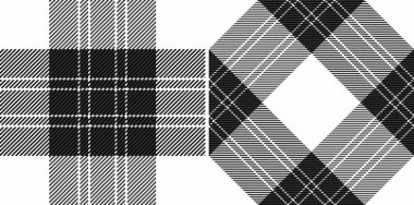 Kalıplı tartan vektörsüz kumaş dokusu tekstil araştırması. İç tasarım ilhamı için monokrom renklerini ayarlayın.