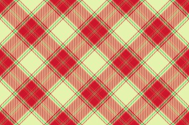 Oturma odası ekose kumaş, vektör şablonu kontrolü. Gençlik kumaş arkaplan dokusu kırmızı ve açık renklerde pürüzsüz.
