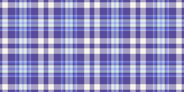 Yumuşak desenli, dikişsiz, yatak vektörü ekose tartan. Seçim arkaplanı Pastel ve mavi renkli tekstil kumaşını kontrol et.