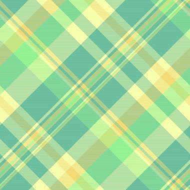Kasım desenli ekoseli, süslemeli tartan tekstil vektörü. Nostalji kumaş desen arka plan kontrolü nane ve yeşil renkte.