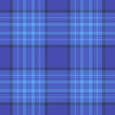 Vektör desenli arka plan tekstil ekoseli kumaş dokusu pürüzsüz mavi ve cyan renklerinde tartan.