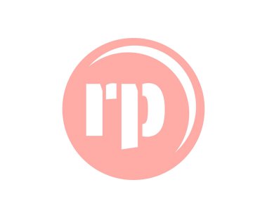 RP spor amblemi ya da takım logosu. Top mağazası, spor şirketi, eğitim ve kulüp rozeti için ilk harf R ve P kombinasyonlu top logosu..