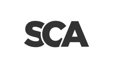 SCA logo tasarım şablonu güçlü ve modern kalın metinlerle. Basit ve minimal tipografi içeren ilk tabanlı vektör logosu. Moda şirket kimliği.