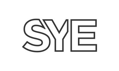 SYE logo tasarım şablonu güçlü ve modern kalın metinlerle. Basit ve minimal tipografi içeren ilk tabanlı vektör logosu. Moda şirket kimliği.