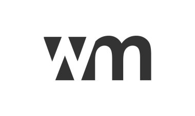 WM yaratıcı geometrik başlangıç tabanlı modern ve minimal logo. Wm harfi modaya uygun yazı tipleri.