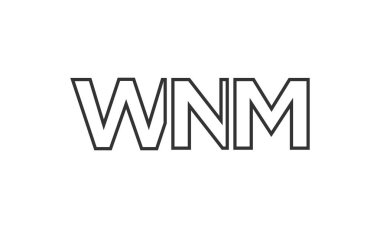 WNM logo tasarım şablonu güçlü ve modern kalın metin ile. Basit ve minimal tipografi içeren ilk tabanlı vektör logosu. Moda şirket kimliği.