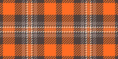 Çapraz tekstil dokusu vektörü, arka plan satışı kumaş ekose. Pastel ve turuncu renk paletinde üst düzey dikişsiz tartan desen.