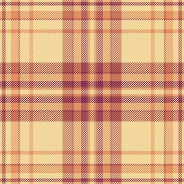 Saf kumaş arka plan tekstili, kaliteli, dikişsiz desenli ekose. Kehribar ve turuncu renk paletindeki desen vektörünü kontrol et.