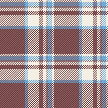 Jersey ekoseli temiz arka plan, yırtık pırtık tartan kontrol vektörü. Tekstil kumaş deseni kırmızı ve pastel renk paleti.