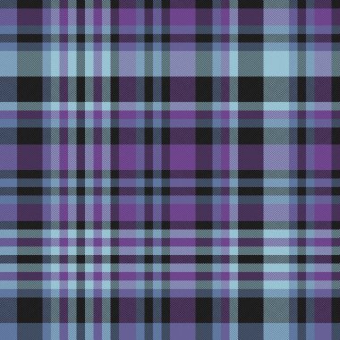 Kumaş vektör desenli, dikdörtgen ekoseli ve arka plan desenli. Mor ve mavi renkli tekstil kontrolü..