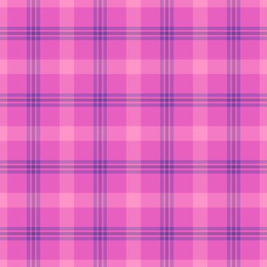 Kesik doku vektör ekoseli, tekstil desenleri pürüzsüz. İnternet arka plan kumaş tartan kontrolü mor ve pembe renk paleti ile.