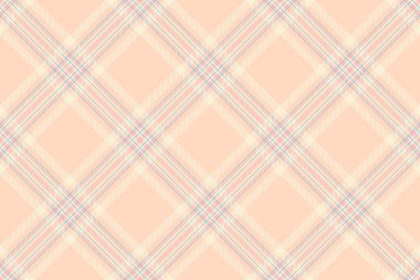 Perakende vektörsüz arka plan, pasaklı tekstil desenli ekose. Şenlik desenli tartan kumaş ışık ve papaya kırbaç renk paleti ile kontrol.