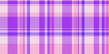 Uyum dokusu kusursuz, minimalist kumaş kontrol vektörü. lşık ve menekşe renk paletinde sessiz arkaplan desenli tartan ekoseli.