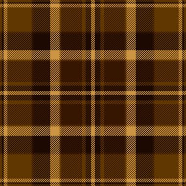 Bireysellik dikişsiz vektör kumaşı, saten doku tekstil arka planı. Turuncu ve siyah renk paletinde tartan desenini kontrol et.