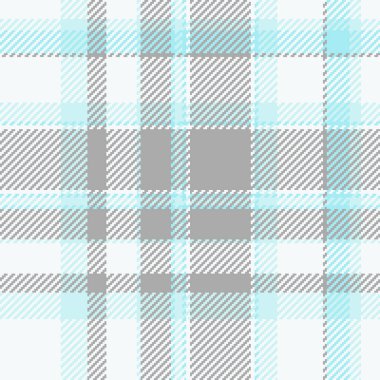 Platform tekstil kontrolü, yastık kumaşı dikişsiz. Beyaz ve koyu gri renk paletinde düzenli vektör tartan deseni.